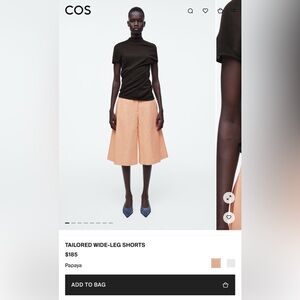 COS Tailored Wide-Leg Shorts in Papaya